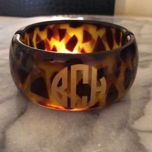 Moon & Lola “bCh” Tortoise Monogram Cuff